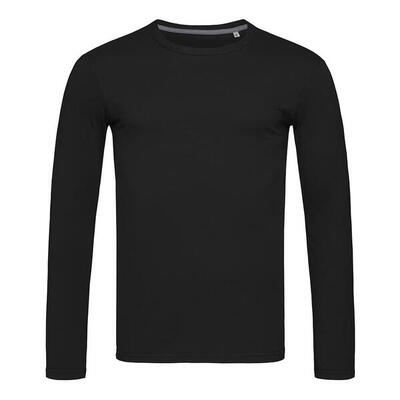 Heren clive tshirt met lange mouwen (zwart opaal)