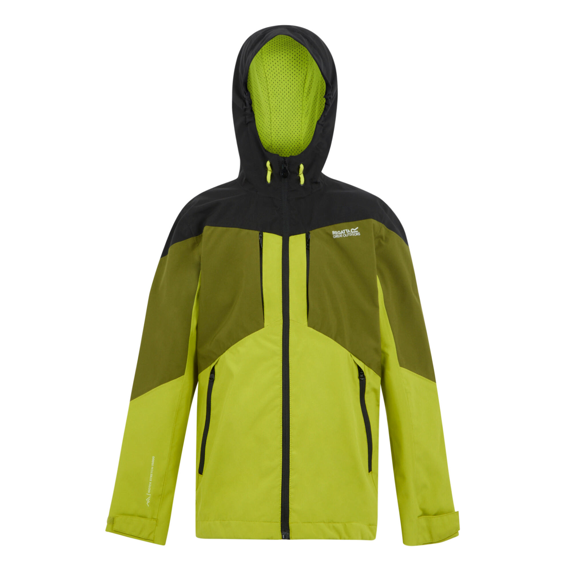 Regatta - Veste Imperméable Highton Enfant (vert Clair / Vert Néphrite / Noir / Vert - Veste - Noir|vert - 4 À 6 Ans - Decathlon