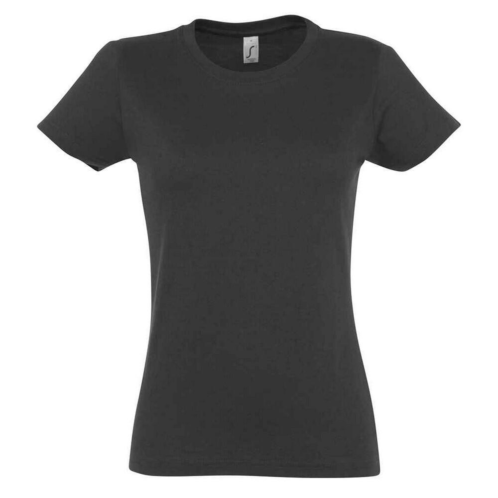 T-shirt imperial para senhora/senhora cinzento escuro sólido