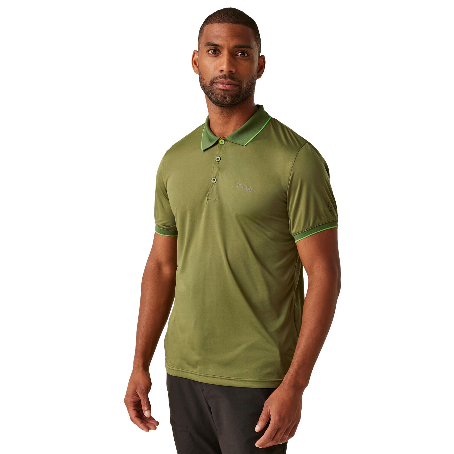 Heren Remex II Polo Shirt (Nefriet Groen Solid) 3/4