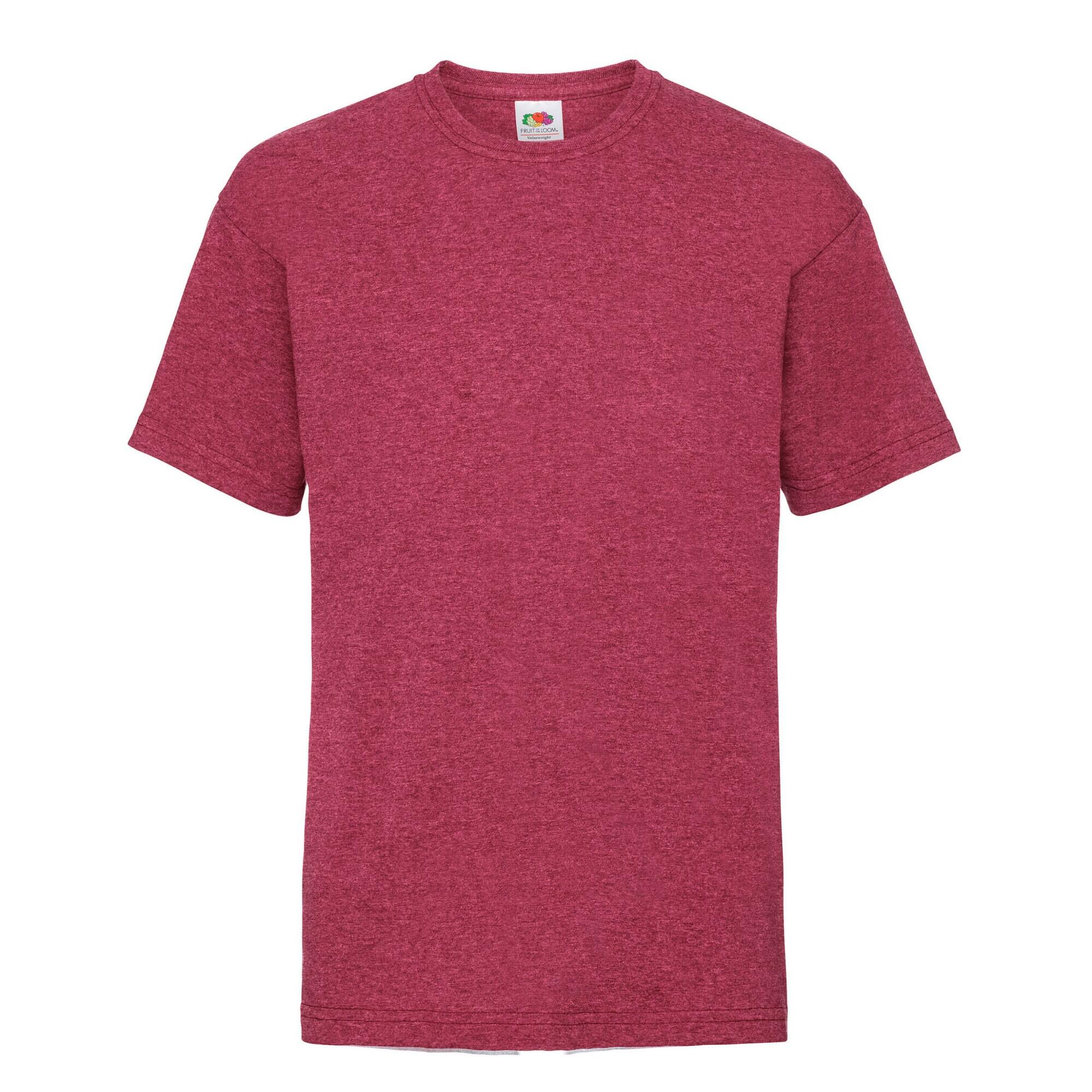 Fruit Of The Loom - Tshirt Valueweight Enfant (rouge Chiné Rétro) - T-shirt Manches Courtes - Bordeaux|rouge - Decathlon