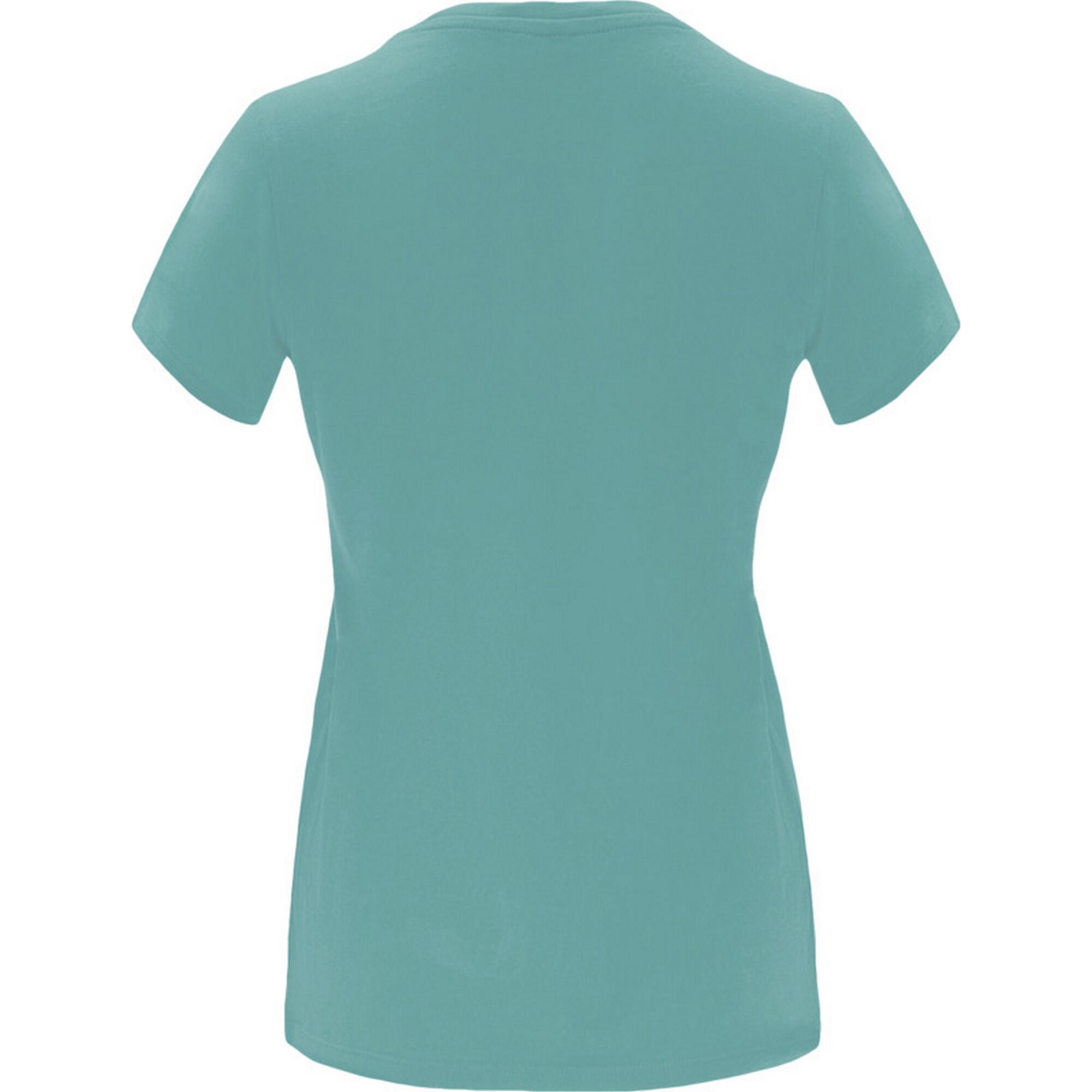 Camiseta Capri de Manga Corta para Mujer Verde Militar 2/3