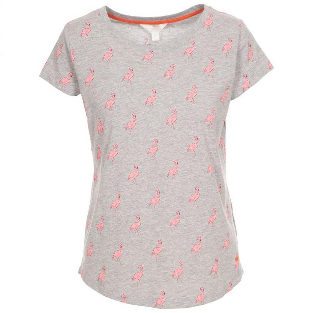 Womens Carolyn Short Sleeved Patterned T Shirt (Grey)