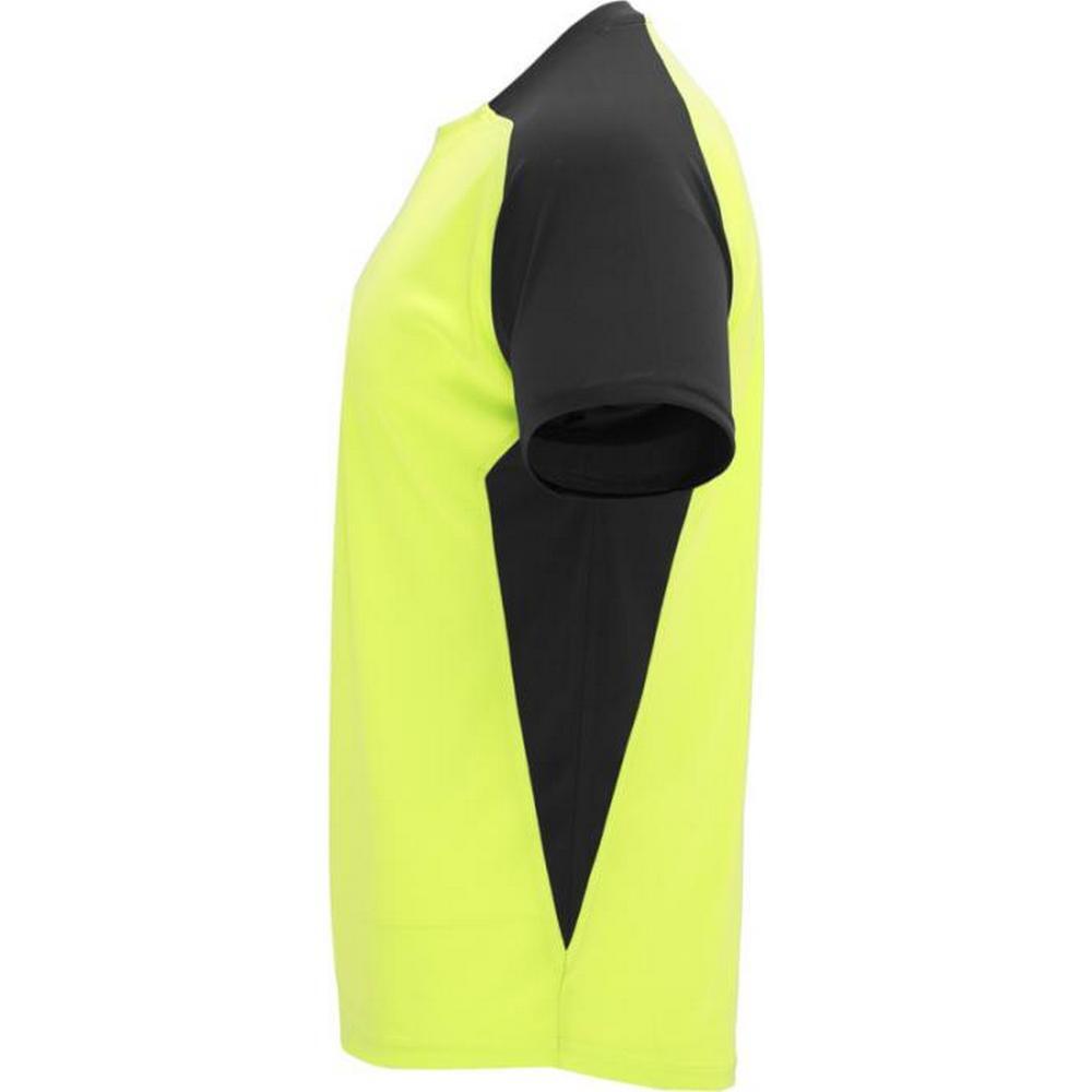 Tshirt BUGATTI Adulte (Jaune Fluo / Noir Uni) 3/4