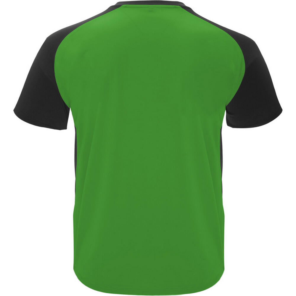 Unisex Bugatti Sport Tshirt voor volwassenen (Varengroen/ effen zwart) 2/4