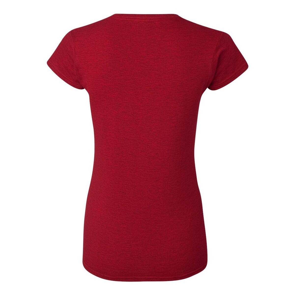 Dames Softstyle Heather Tshirt (Antiek kersenrood Heide) 2/3