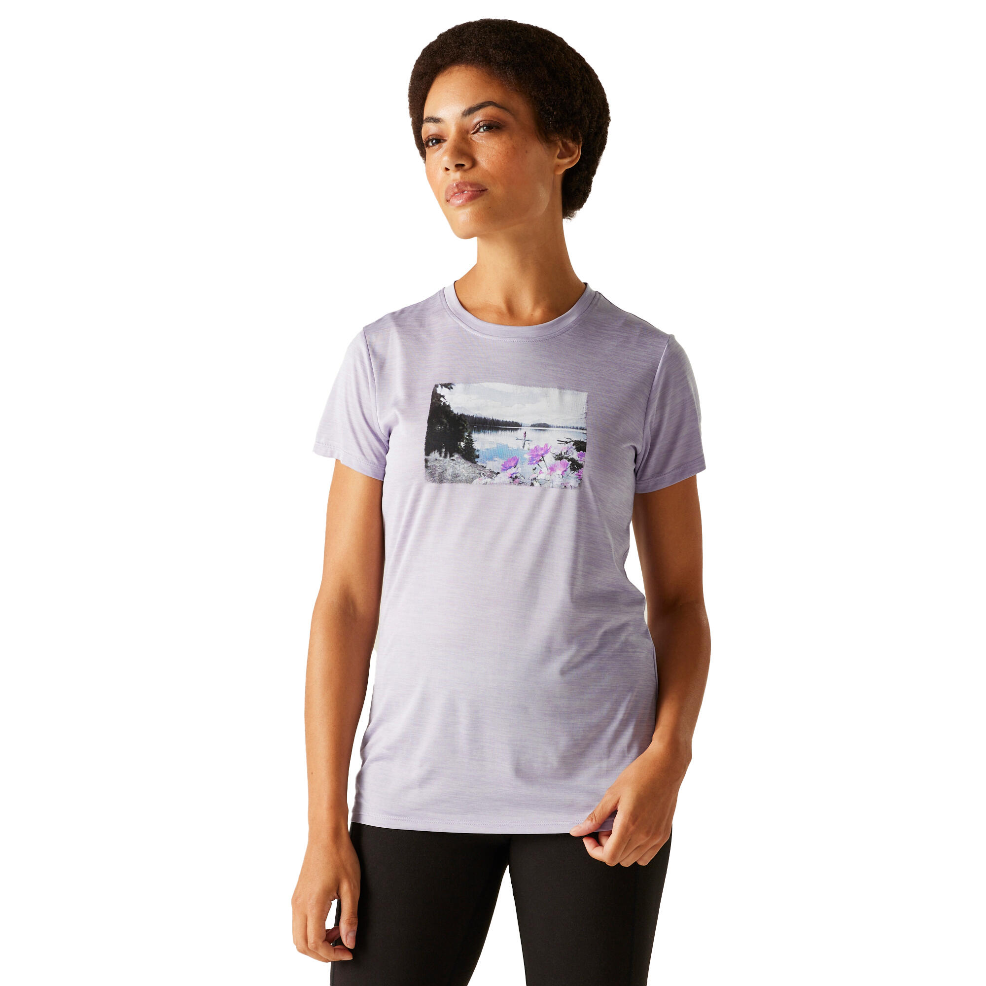 Womens/Ladies Fingal IX Landscape TShirt (Wisteria Marl) 4/5