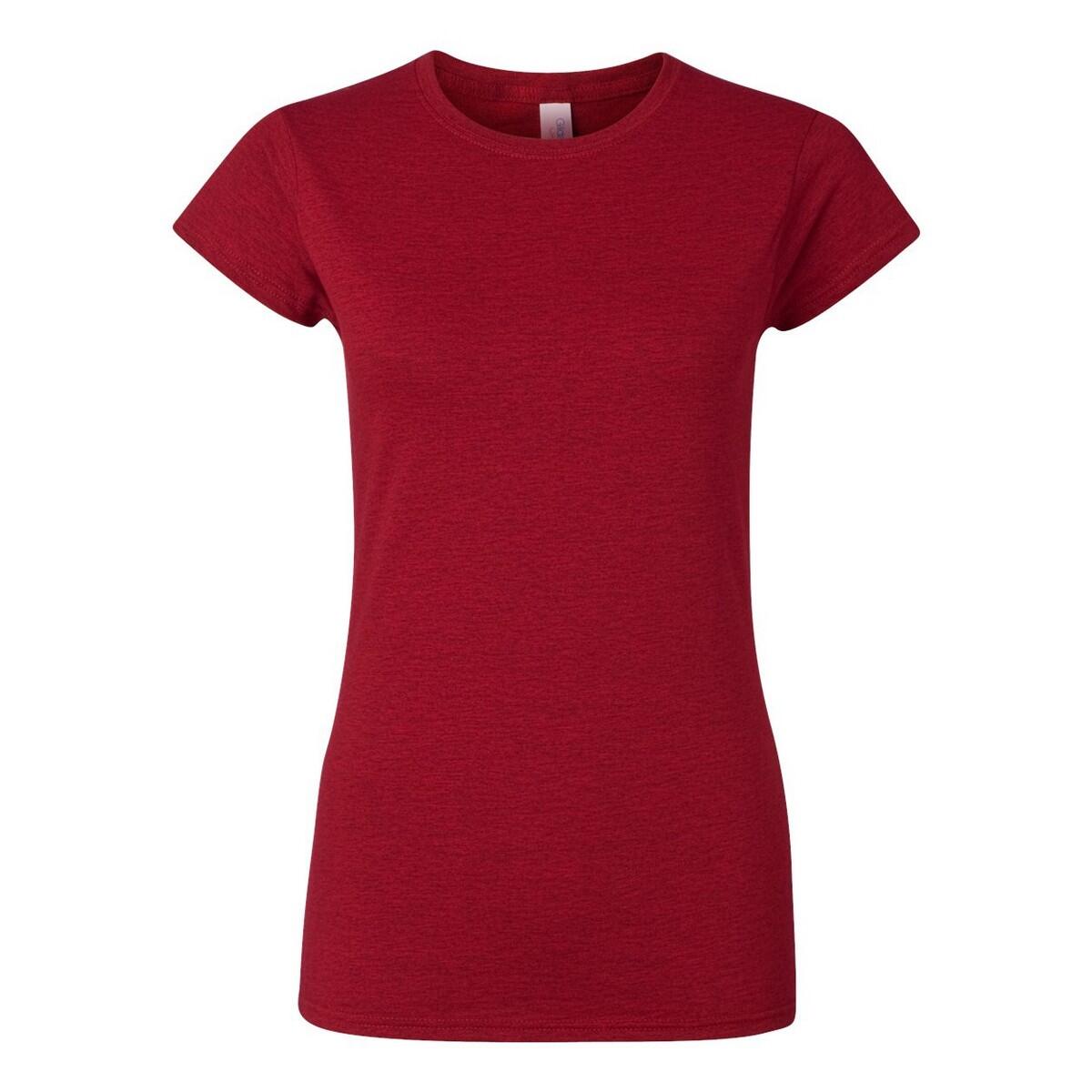 Gildan - Tshirt Softstyle Femme (rouge Foncé Chiné Chiné) - T-shirt Manches Courtes - Rouge - 48 Xl - Decathlon