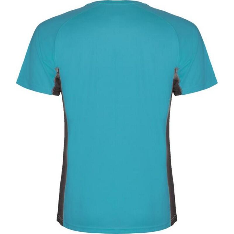 Camiseta Shanghai de Manga Corta Deportivo para Niños/Niñas Turquesa, Plomo 2/4