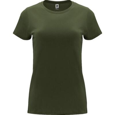 Dames capri tshirt met korte mouwen (massief zwart)