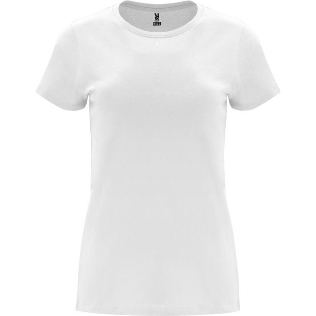 Womens/Ladies Capri ShortSleeved TShirt (White)