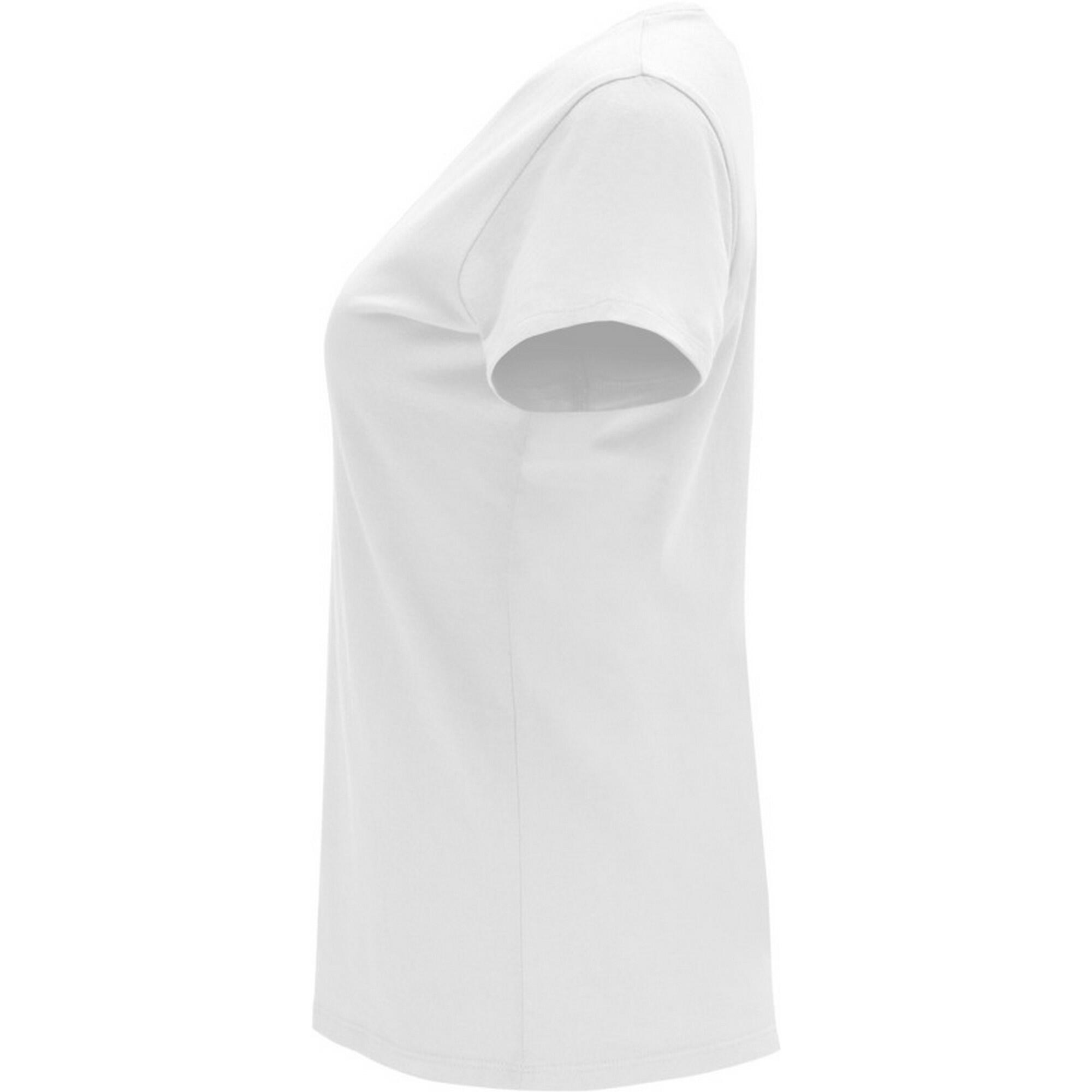 Womens/Ladies Capri ShortSleeved TShirt (White) 3/3