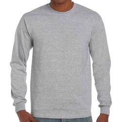 Tshirt Manches Longues Motif/style Chiné Adulte (Gris Chiné)