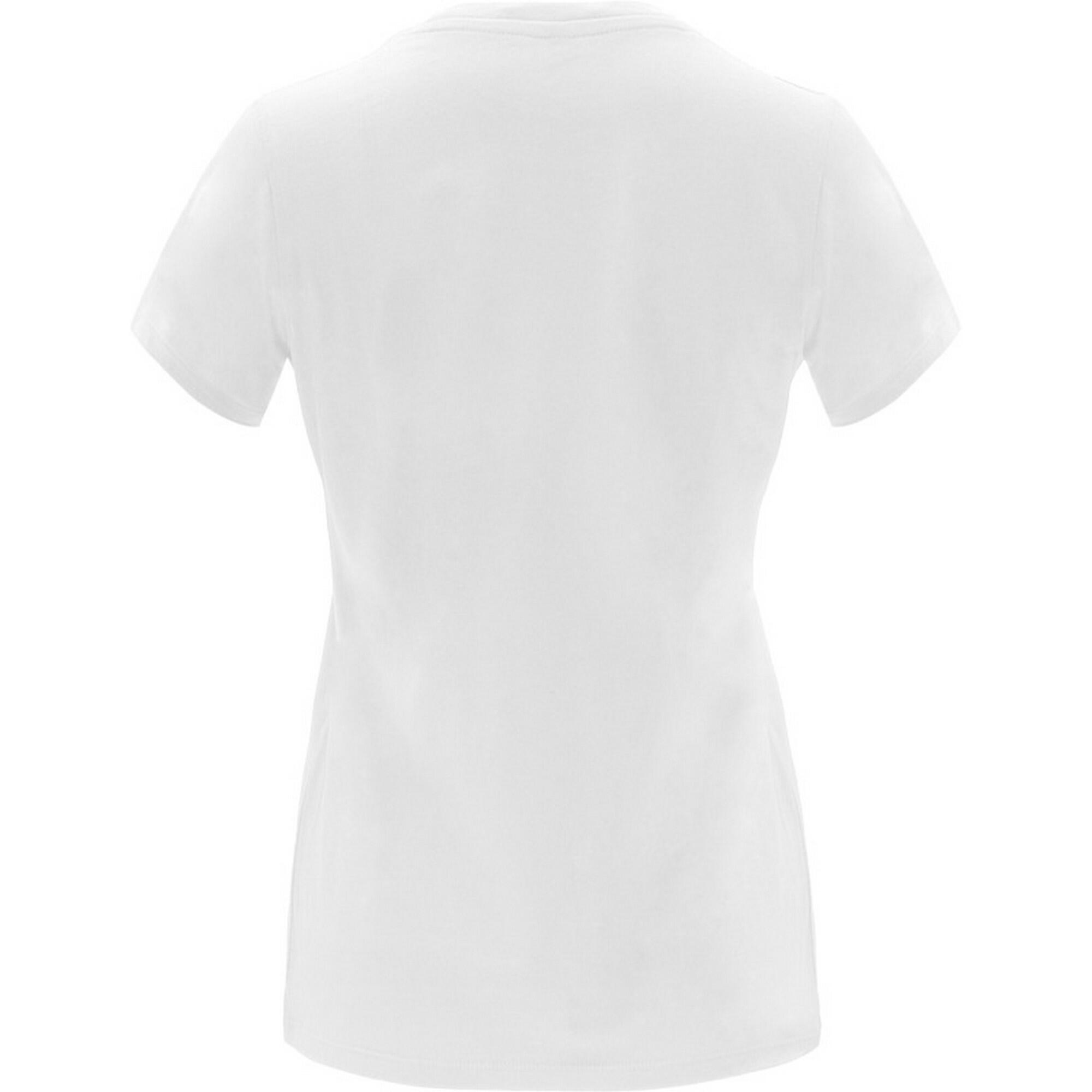 Womens/Ladies Capri ShortSleeved TShirt (White) 2/3