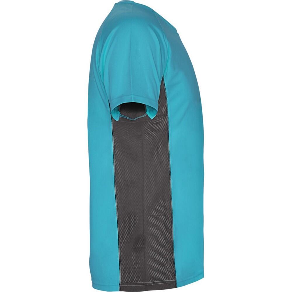 Maglietta Sportiva Maniche Corte Uomo Roly Shanghai Turchese Piombo Scuro 4/4