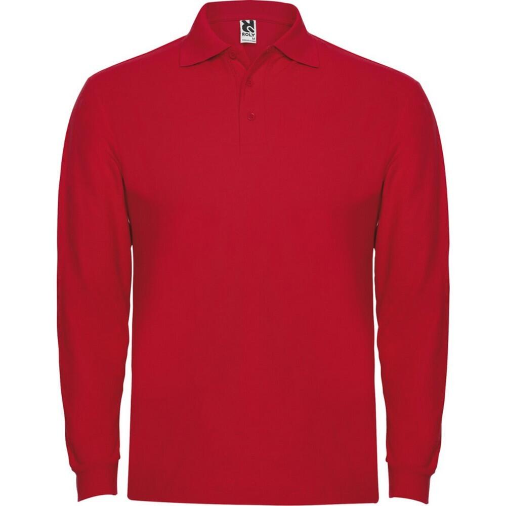 Polo Estrella de manga comprida para homem Vermelho