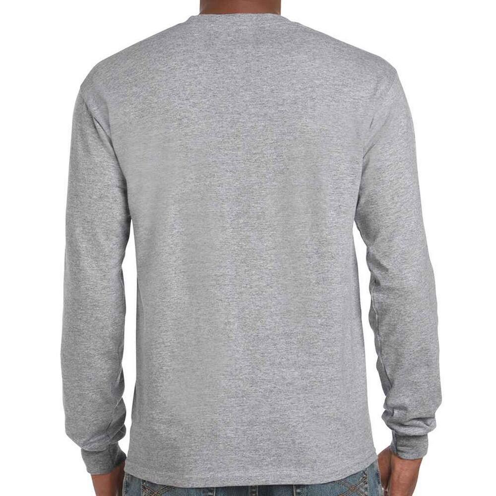 Camiseta Jaspeado de Algodón Ultra de Manga Larga para Adultos Unisex Gris 2/2