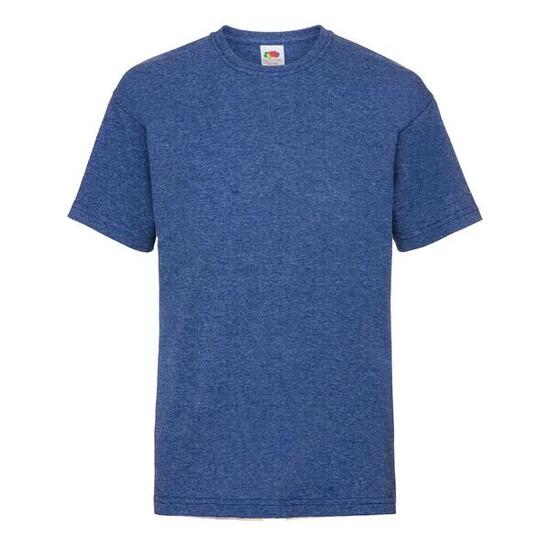 Kinder/Kinder Tshirt van katoen met waardevol gewicht (Retro Heather Royal)