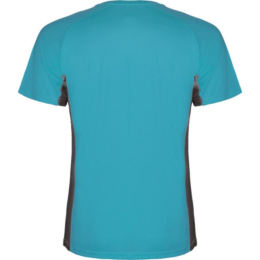 Maglietta Sportiva Maniche Corte Uomo Roly Shanghai Turchese Piombo Scuro 2/4