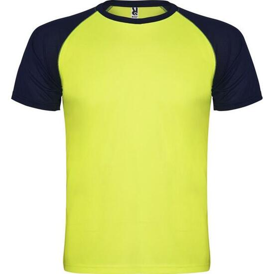 Maglietta Sportiva Maniche Corte Bambini Roly Indianapolis Nero Tinta Unita