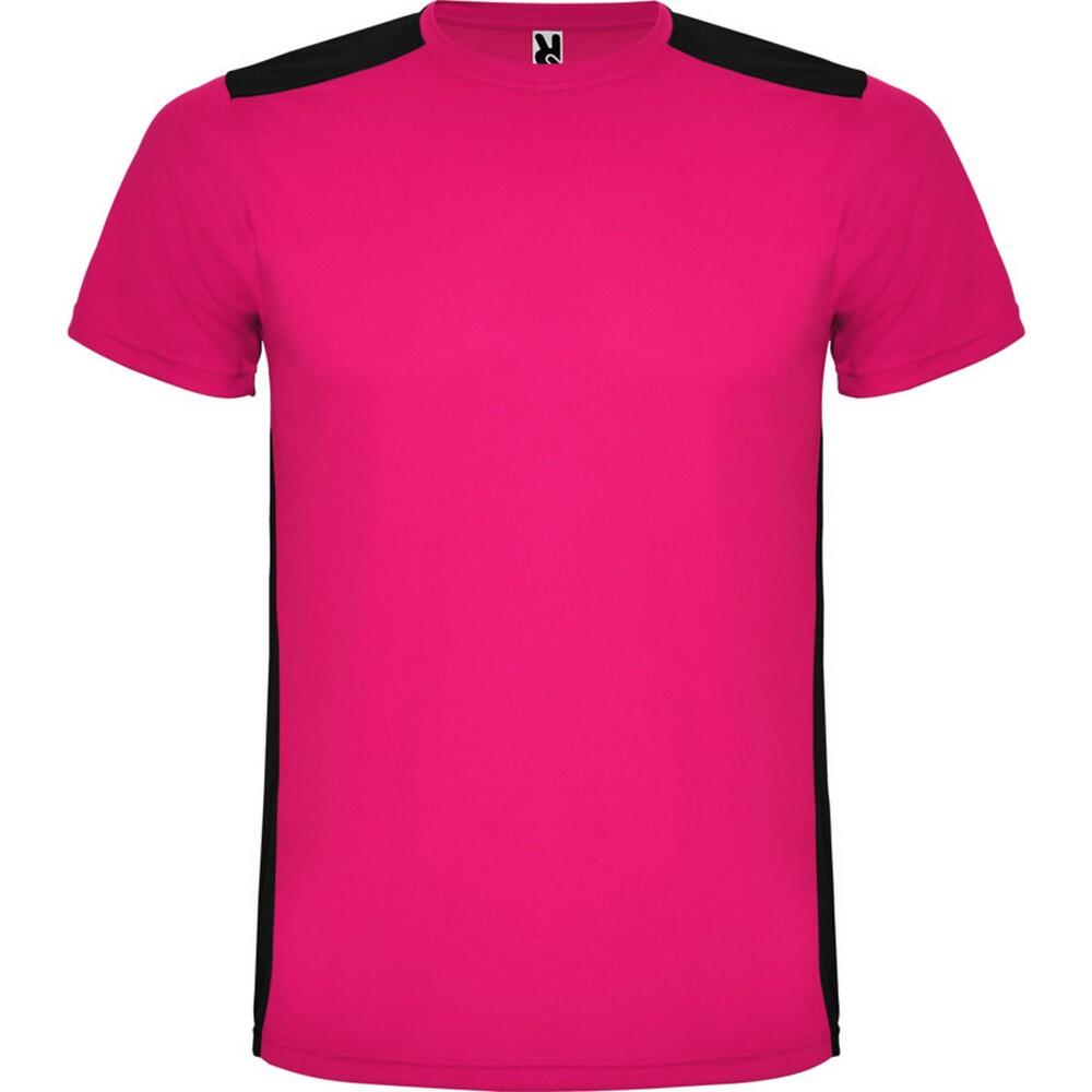 fuchsia pink / black