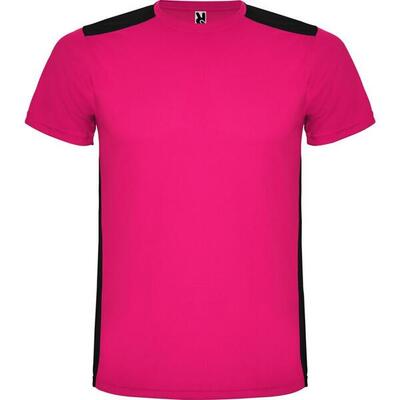 Maglietta Sportiva Maniche Corte Adulto Unisex Roly Detroit Nero Tinta Unita