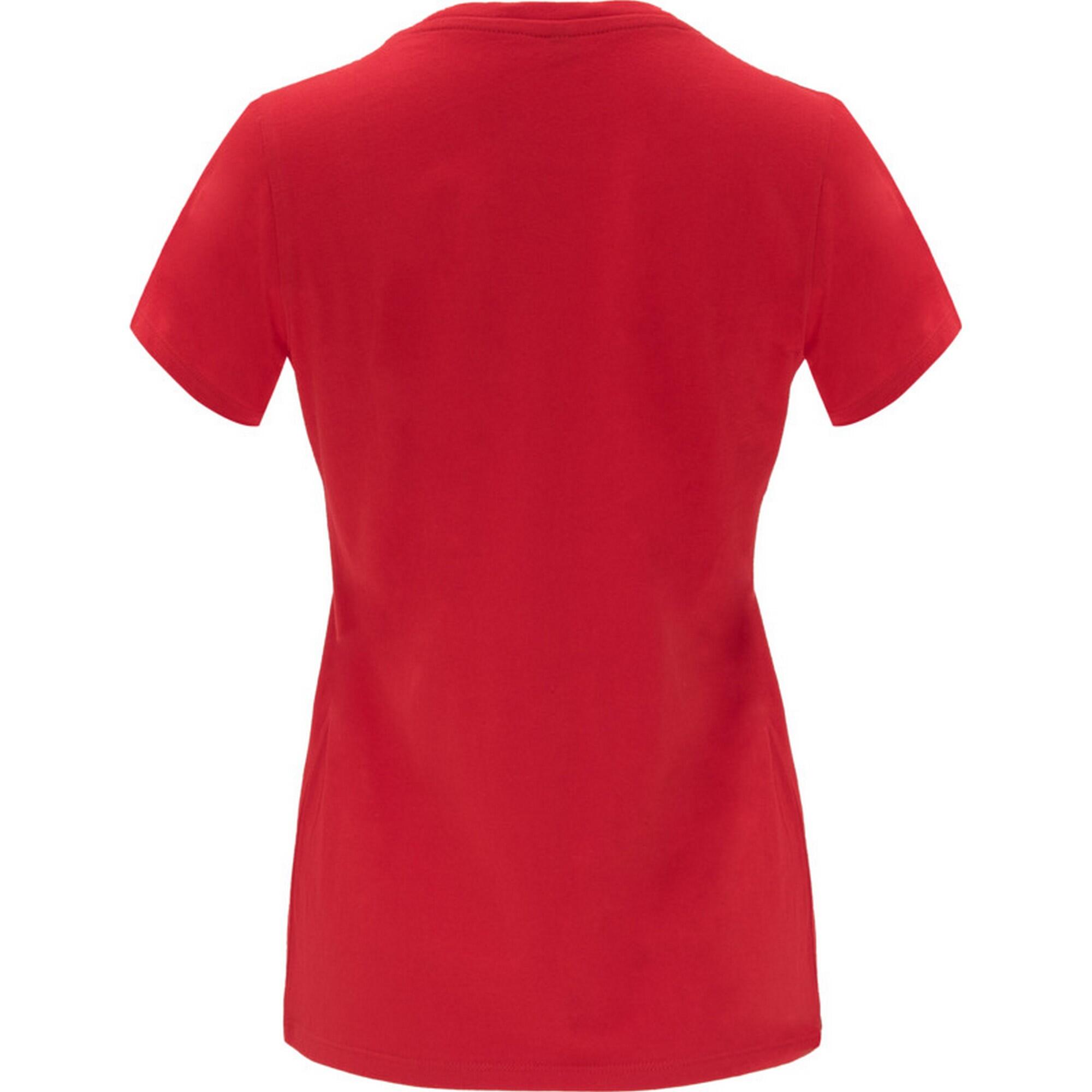 Dames Capri Tshirt met korte mouwen (Rood) 2/3