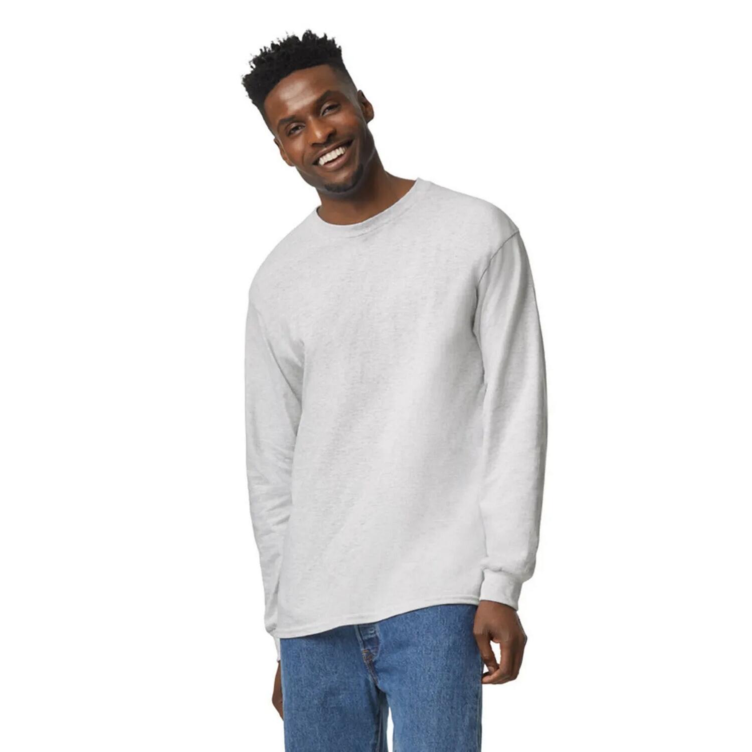 T-Shirt de manga comprida ultraalgodão unissexo para adultos (Cinzento Cinza 3/3