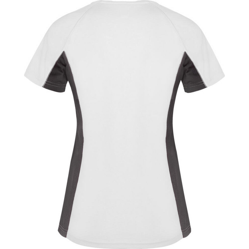 Maglietta Sportiva Maniche Corte Donna Roly Shanghai Bianco Piombo Scuro 2/4