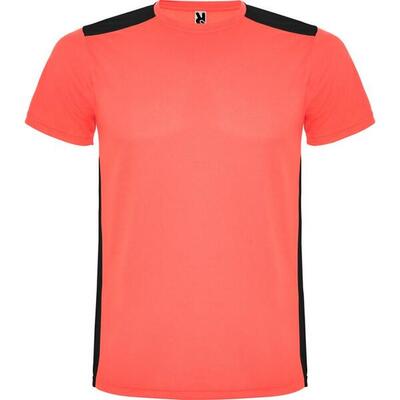 Maglietta Sportiva Maniche Corte Adulto Unisex Roly Detroit Nero Tinta Unita