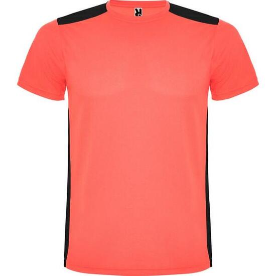 Maglietta Sportiva Maniche Corte Adulto Unisex Roly Detroit Nero Tinta Unita