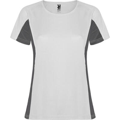Dames shanghai sport tshirt met korte mouwen (wit/donker lood)