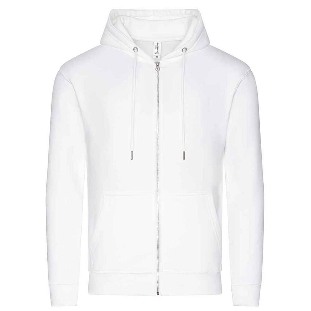 AWDIS Unisex Organic Zip Hoodie voor volwassenen (Arctisch Wit)