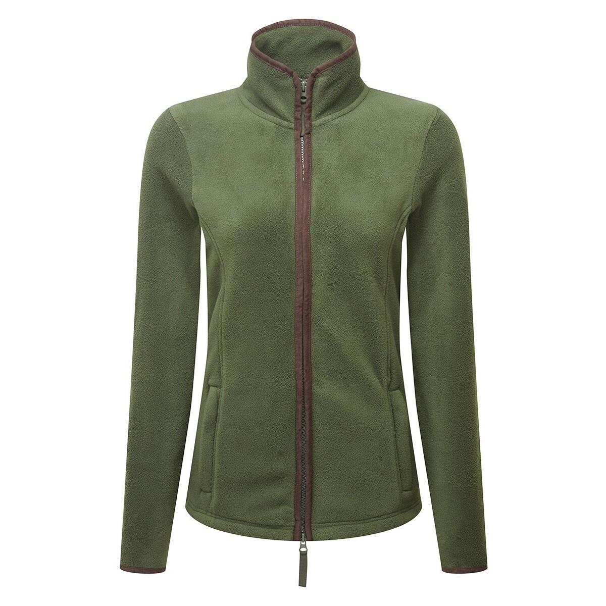 Premier - Veste Polaire Artisan Femme (vert Kaki Foncé / Marron) - Sweat-shirt - Marron|vert - 56 3xl - Decathlon