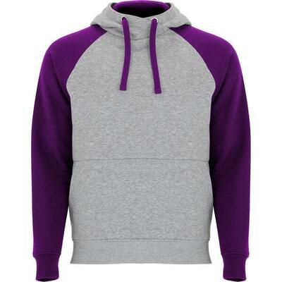 Badet tweekleurige uniseks volwassen hoodie (heide grijs/koningsblauw)