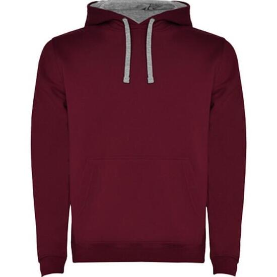 Sweat À Capuche URBAN Homme (Pourpre / Gris Chiné)