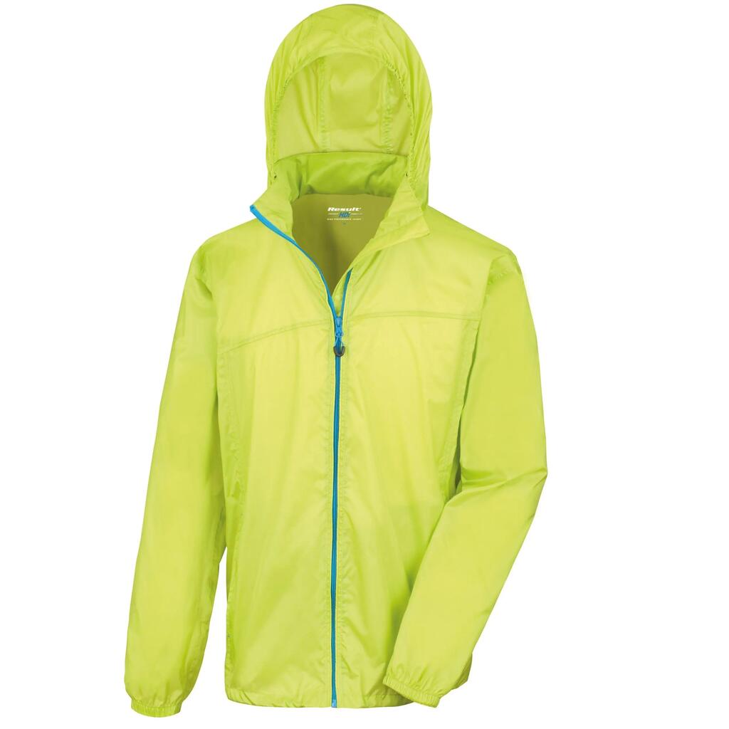 Mens Lightweight Packaway Jacket (Lime/Royal Blue)