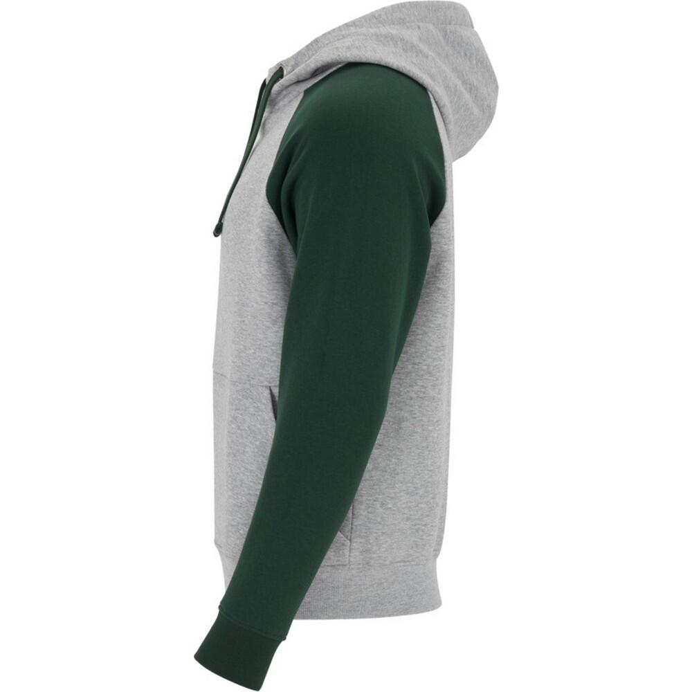 Felpa Con Cappuccio Due Toni Bambini Roly Badet Grigio Erica Verde Bottiglia 3/4