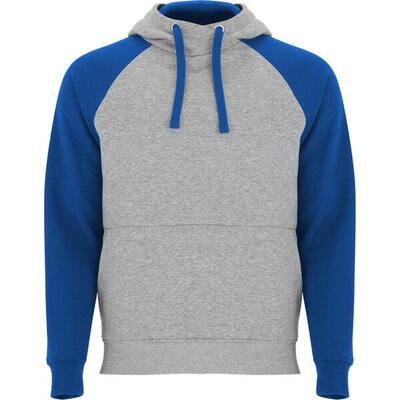 Badet tweekleurige uniseks volwassen hoodie (heide grijs/koningsblauw)