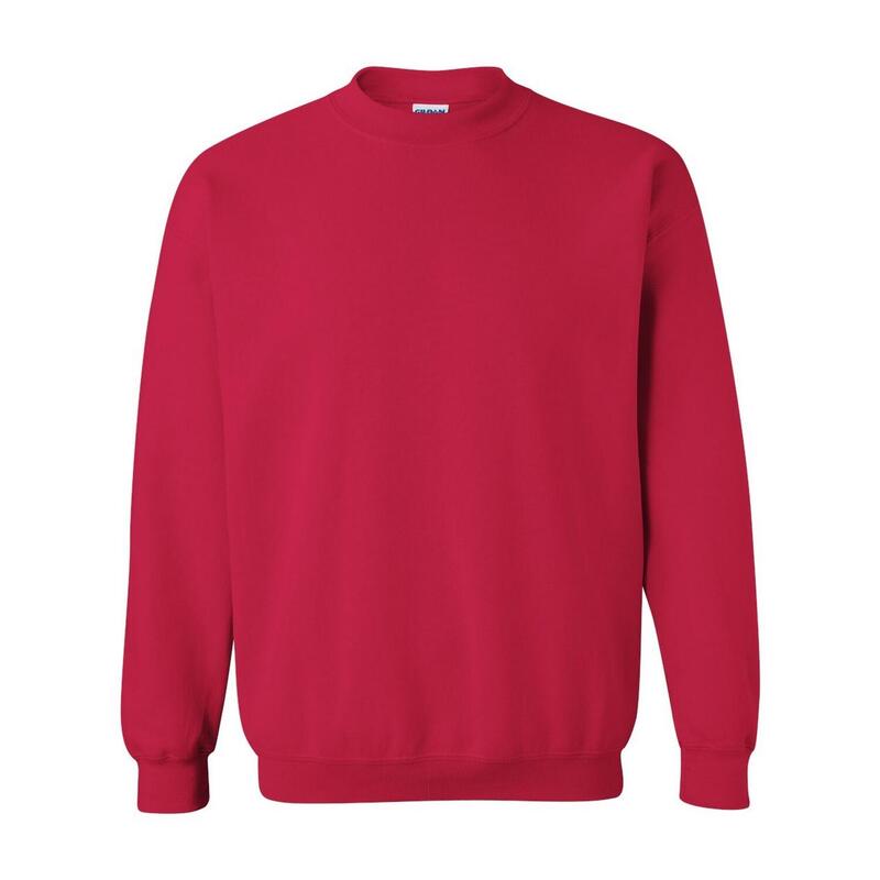 Camisola de gola redonda de mistura pesada unissexo para adultos Vermelho Cereja