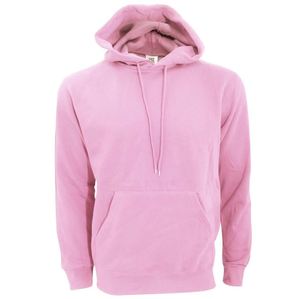 Mens Plain Hooded Sweatshirt Top / Hoodie (Pink)