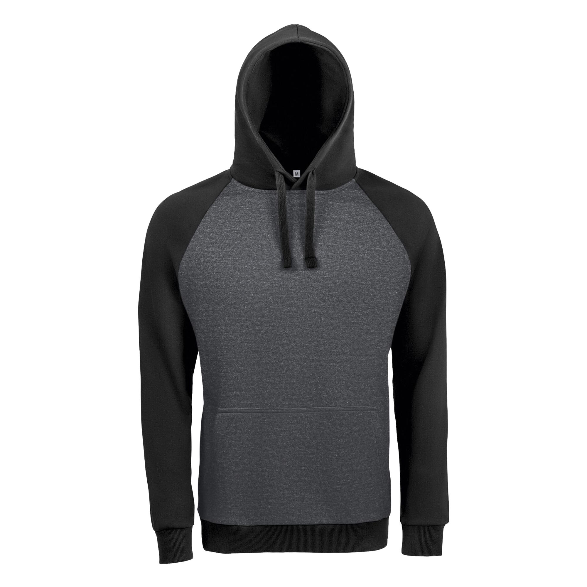 Sol's - Sweat À Capuche Seattle Adulte (noir / Gris Charbon Chiné) - Sweat-shirt - Gris|noir - 42 M/l - Decathlon