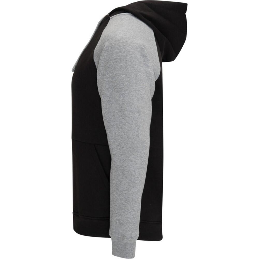 Felpa Con Cappuccio Due Toni Bambini Roly Badet Nero Tinta Unita Grigio Erica 3/4