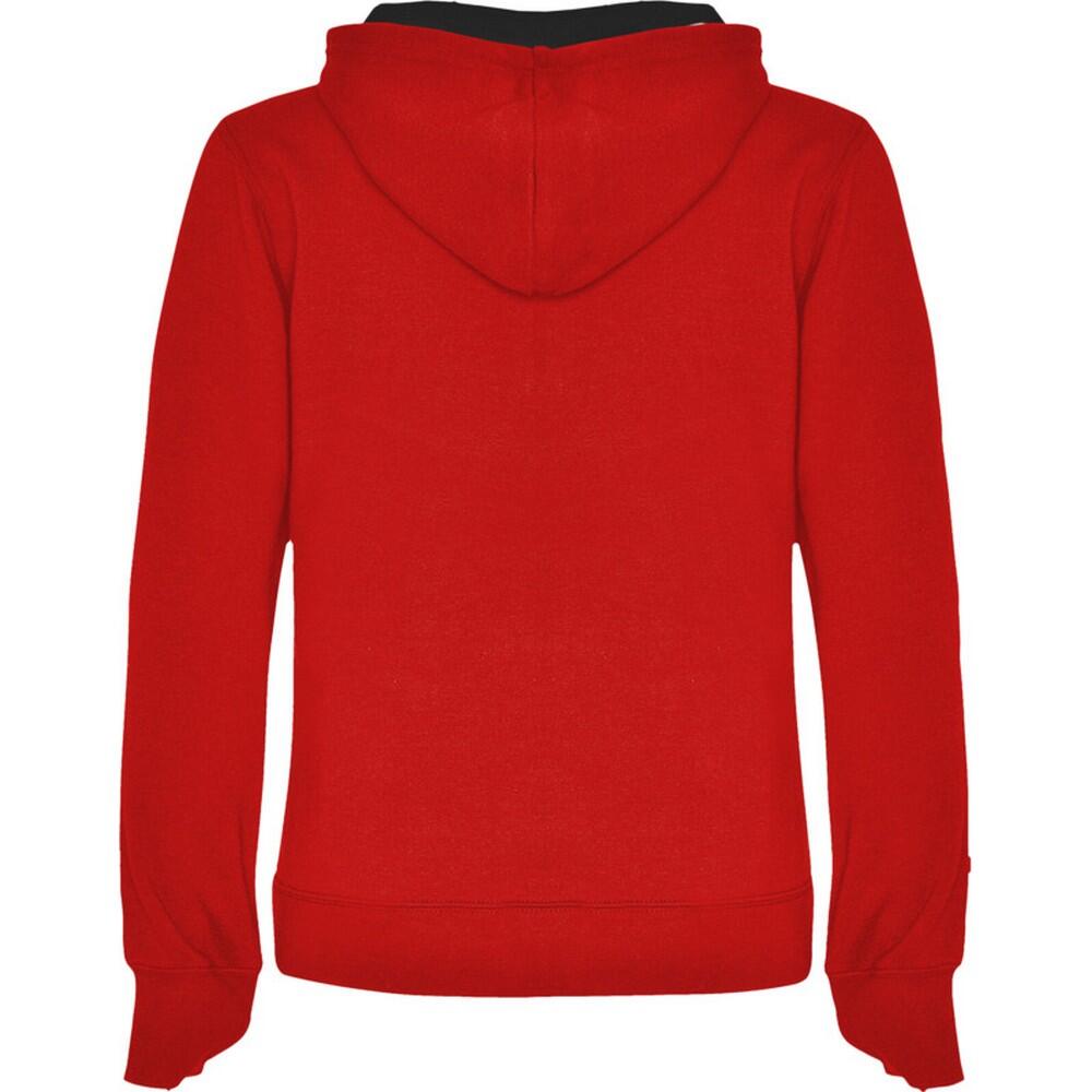 Dames Urban Hoodie (Rood/Massief Zwart) 2/4
