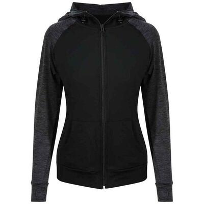 Dames cool contrast full zip hoodie (grijs/grijs melange)