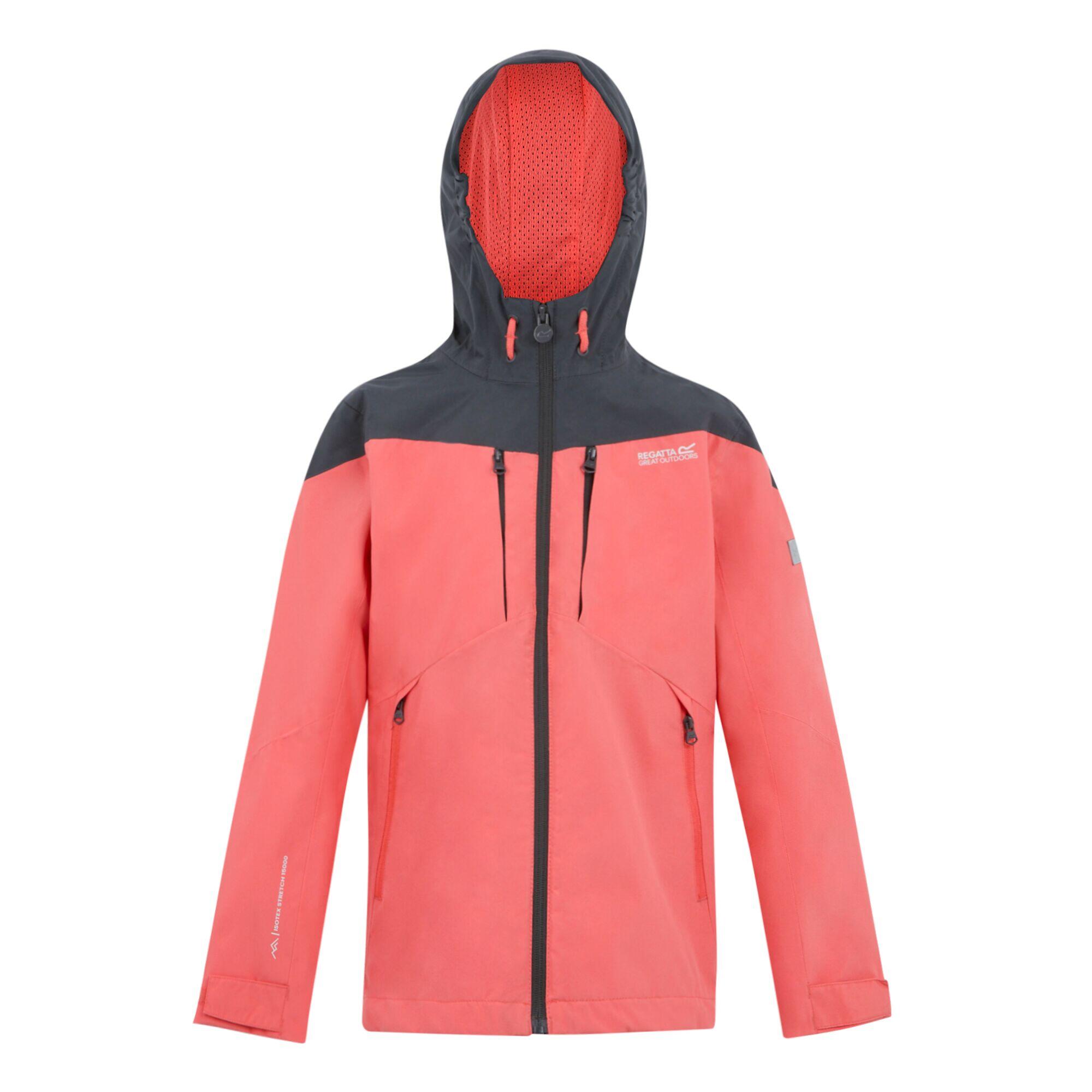 Regatta - Veste Imperméable Highton Enfant (pêche Foncée / Gris Phoque) - Veste - Gris|rose - 4 À 6 Ans - Decathlon