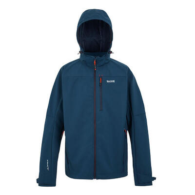 Heren arana waterdichte soft shell jas (maanlicht denim/tangerine tango)