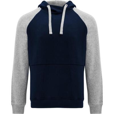 Badet tweekleurige uniseks volwassen hoodie (heide grijs/koningsblauw)