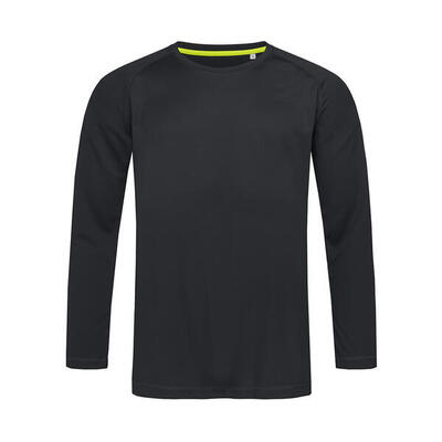 Heren active 140 tshirt met lange mouwen (zwart opaal)