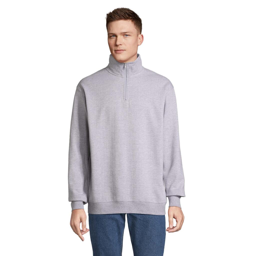 Unisex Adult Conrad Quarter Zip Sweatshirt (Grey Melange)